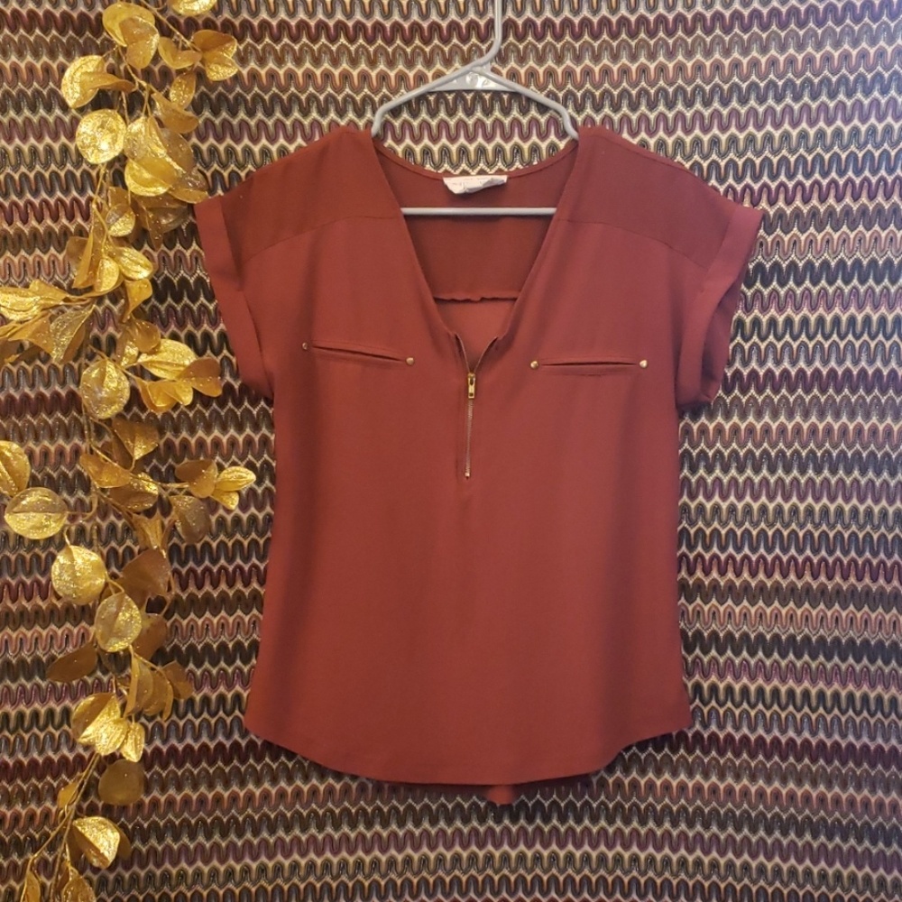 Nordstrom burnt orange blouse